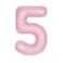 34" Matte lovely pink number 5 foil balloon