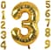 Markq 40 inch Number Balloons, Large Gold Foil Helium Balloons for Anniversary Wedding Birthday Party Decoration Supplies (Number 3)