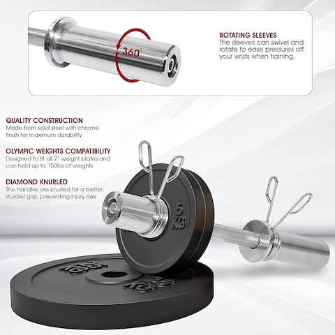 ULTIMAX 2Pcs Set Of Olympic Dumbbell Bar 2 Inch