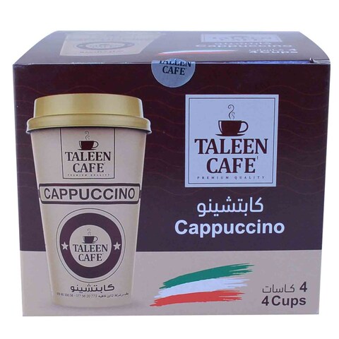 Taleen Caf&eacute; Instant Coffee Powder Cappuccino Cup 30 Gram 4 Pieces