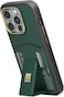 Levelo Morphix Gripstand Case For iPhone 15 Pro: Multi-Positioning, Cardholder, Shock-Proof Edges, PU Finish, Built-in Grip (Green)