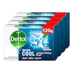 Buy Dettol Cool Antibacterial Bar Soap White 120g Pack of 4 in UAE