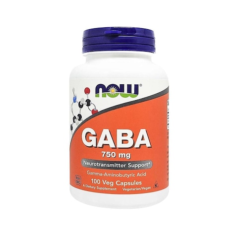 Now Foods Gaba 750Mg 100 Veg Capsules