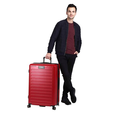 National Geographic Cruise 4 Wheel Hard Casing Luggage Trolley 79cm Burgundy