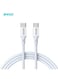60W 1m USB-C to USB-C Charger Cable by BWOO with TPE Material for Mobile Phones, 3A Fast Charging