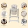 Teknum 5-IN-1 Swing with High Chair with Lockable wheels - Ivory