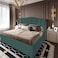 In House Shumt Velvet Bed Frame - King - 200x200 cm - Turquoise