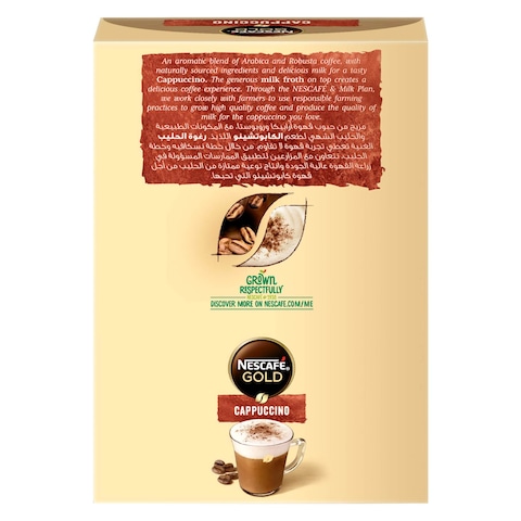 Nescafe Gold Cappuccino Sweetened Coffee Mix 15.5g Pack of 10