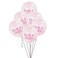 Its A Girl Clear Balloon W/ Pink Confetti 12in 6 pcs