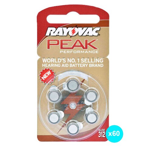 Rayovac Peak Performance Hearing Aid Battery, Size 312 - 6 Cells