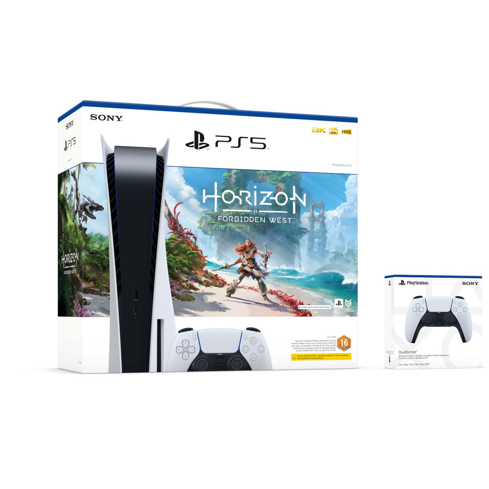 Sony PlayStation 5 Console Bundle With Horizon II Forbidden West Video Game And Controller Whit