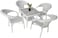 Yulan Patio RATTAN COFFEE TABLE Garden Furniture Sets, (4-SEATER) (Black and White) 395