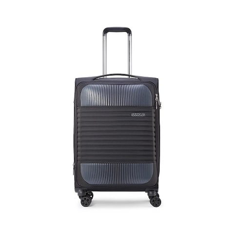 American Tourister Fornax Spinner Soft Trolley Expandable TSA (66, Jet Black)