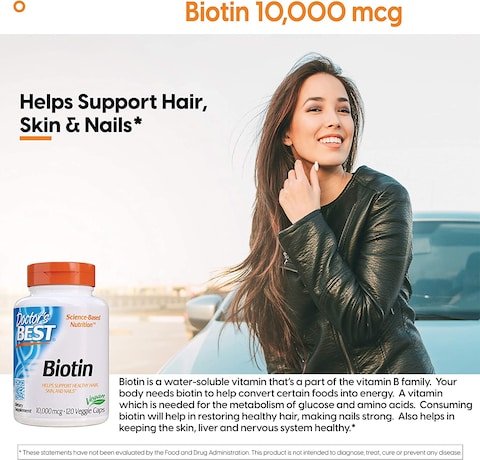 Doctor&#39;s Best Biotin To Support Hair, Skin, Nails, 120 Count