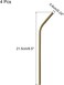 Generic Alnur Reusable Metal Straws 4 Pcs, Stainless Steel Bent Drinking Straw 8.5" Long Suitable For Milk Shake Beverage Juice - Gold