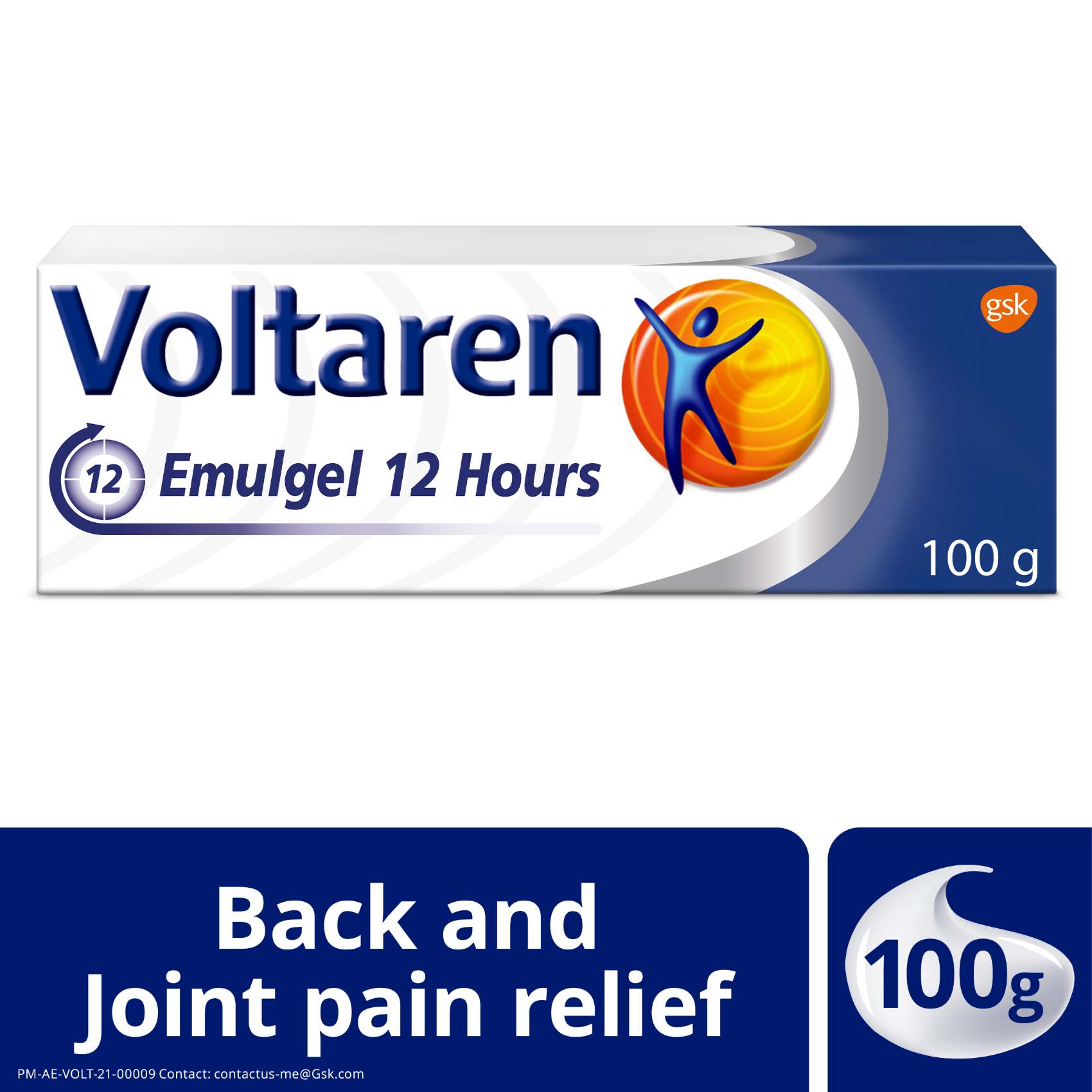 Voltaren Emulgel 12 Hour Muscle Back and Joint Pain relief Diclofenac Diethylamine 23.2 mg/g (2.32%) 100g