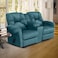 American Polo Velvet Double Cinematic Recliner Chair With Cups Holder - Dark Turquoise - American Polo