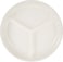 Flamingo Pearl Leaf Design 3 Section Plate, White, 7.5 Inches, FL9049MW