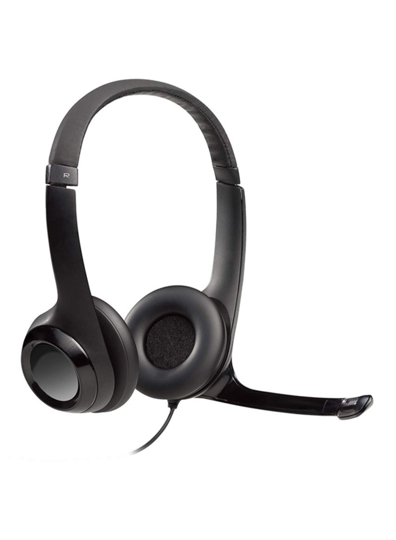 Logitech H390 Wired Over-Ear Headphones Black