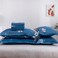 6-Piece Double Size Duvet Cover Set 1 Duvet Cover + 1 Flat Sheet + 4 Pillow Cases Microfibre HITORITABI