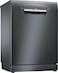 Bosch Series 4, Free-Standing Dishwasher 60cm, 14 Place Settings, Home Connect Enabled Via WLAN, 1 Year Manufacturing Warranty, SMS4HMC65M, Black Inox