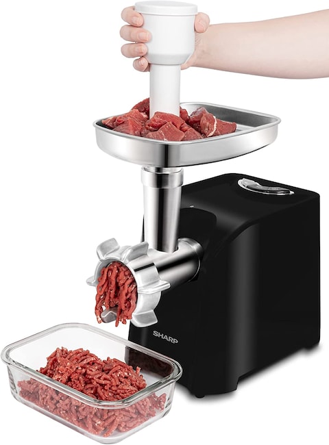 Sharp 2200W 3 Disc Meat Mincer/Grinder/Sausage/Kebab Maker Eg Pl41 K3, Japan Blade With Reverse Function, Black Silver