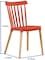 LANNY Set of 2 plastic windsor chair 53# modern desgin with solid wood legs leisure dining chair for indoor/inside living room office restaurant and events-RED