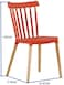 LANNY Set of 2 plastic windsor chair 53# modern desgin with solid wood legs leisure dining chair for indoor/inside living room office restaurant and events-RED