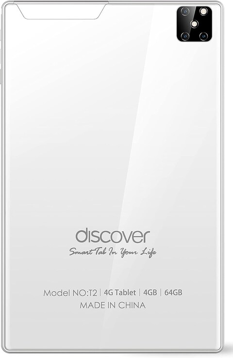 Discover T2, 4GB RAM, 64GB, 4G LTE, White (10.1 Inch Tablet)