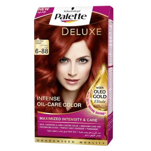 Schwarzkopf Palette Deluxe Intense Oil Care Hair Color 6-88 Ruby Red Ginger 50ml
