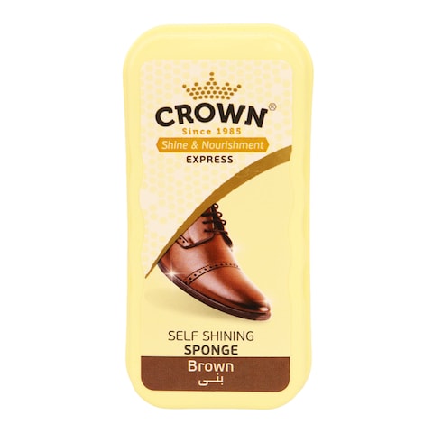 Crown Self Shining Sponge for Shoes - Brown