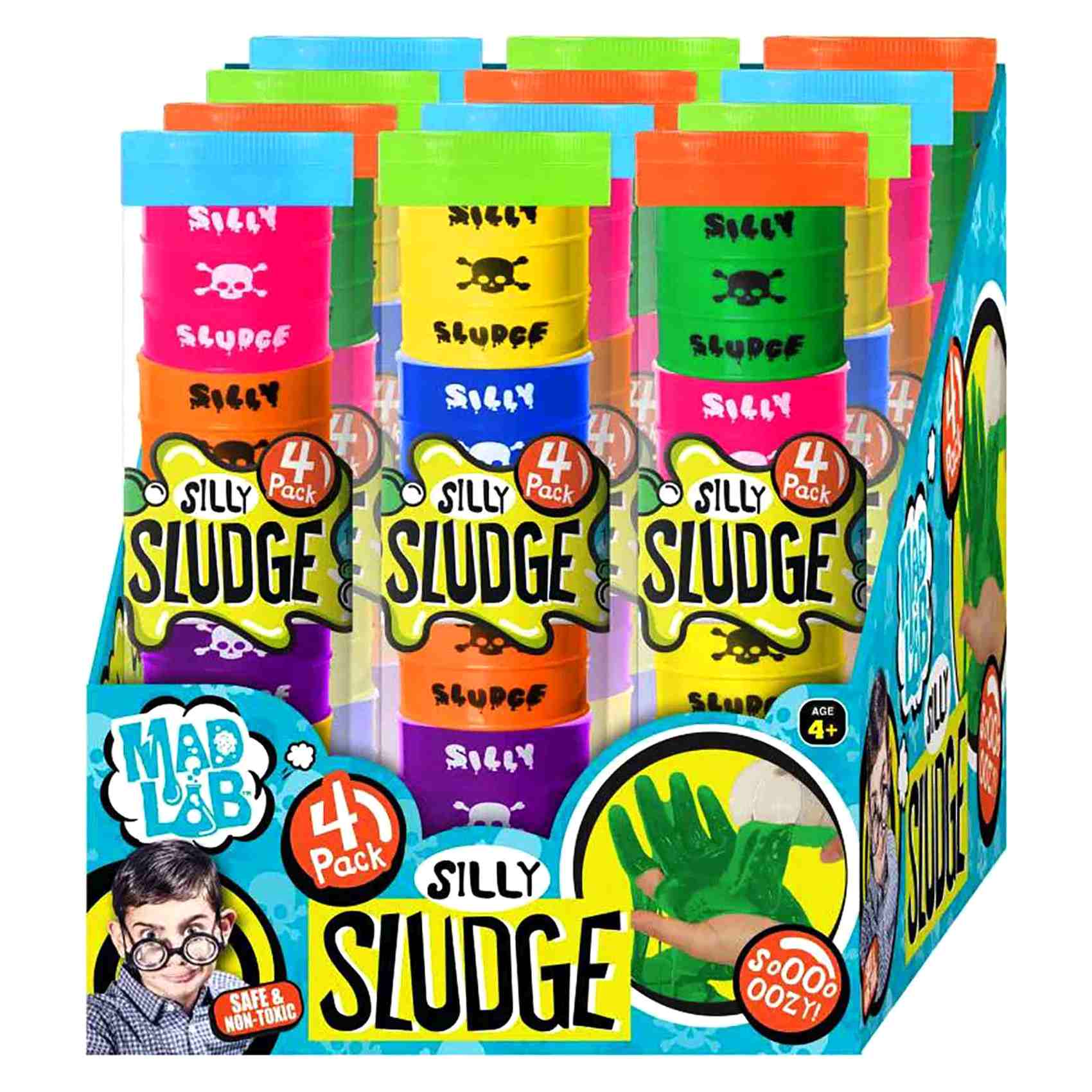 Mad Lab Silly Sludge Slime Multicolour Set of 4