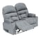 In House Velvet Double Cinematic Recliner Chair With Cups Holder - Grey - NZ80