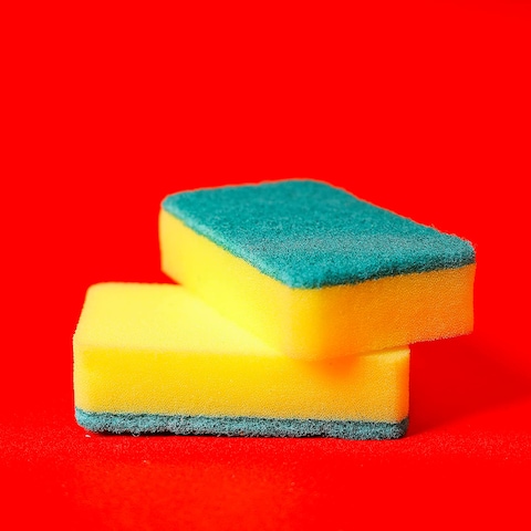 Royalford Royalbright Heavy Duty Scrub Sponges, RF10628 Scrub For Kitchen, Sink Use 2 In 1 Cleaning Pad Premium-Quality Ideal For Dish Wash Liquid Multi-Purpose No Scratch, Pack Of 2, Green