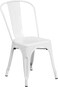 LANNY Tolix Style Dining Chairs D1 WHITE Industrial Metal Stackable Cafe Side Chair Water proof Sun proof Set of 4