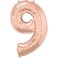 Qualatex Number 9 Foil Balloon- 42-Inch Size- Rose Gold