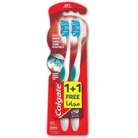 Colgate Toothbrush 360 Optic White Soft 2 Pieces