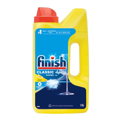 Buy Finish Dishwasher Powder Detergent with Lemon Scent - 1 Kg in Egypt