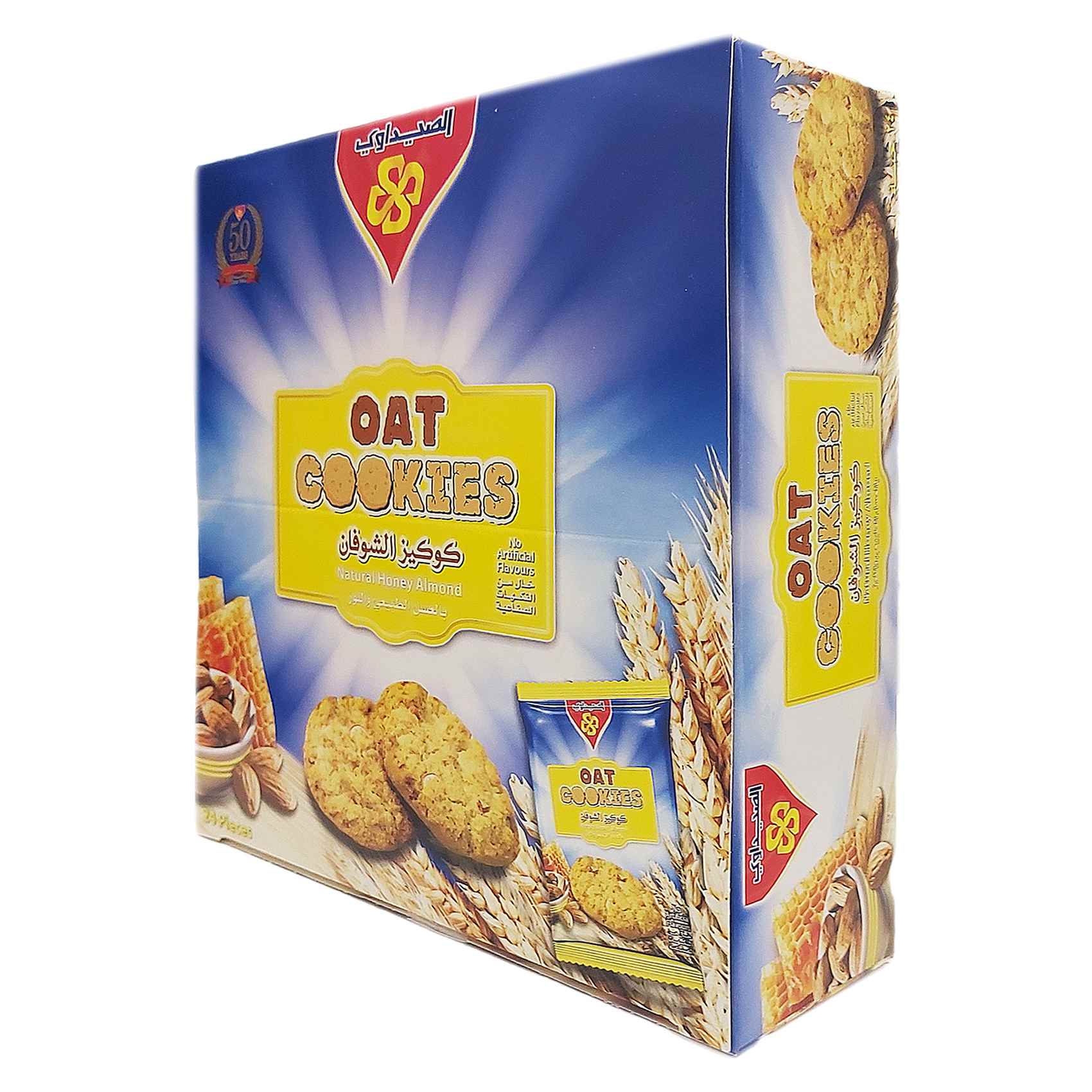 Al Seedawi Oat Cookies With Natural Honey And Almond 9g Pack of 24