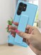 Samsung Galaxy S23 Ultra Grip Case Magnetic Kickstand Cover with Foldable Hand Strap Blue