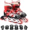 EASY FUTURE Inline Skates Adjustable Size Roller Skates with Flashing Wheels Children Skate Shoes Including Protective Gear Knee Elbow Wrist Red Large (39-42)