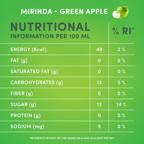 Mirinda Carbonated Soft Drink Glass - 300 ml - Green Apple Flavour