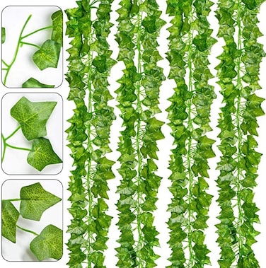 Artificial Vines Plants,12 87 Feet Ivy Garland Fake Vine for Bedroom, Hanging Vine for Home Kitchen Office Wedding party aesthetic Garden Room