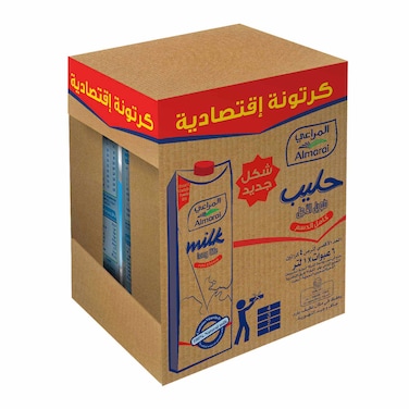 حليب المراعي كامل الدسم، 1 لتر - 6 عبوات