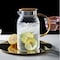 1Chase Heat Resistant Borosilicate Glass Water Pitcher With Bamboo Lid And Stainless Steel Strainer For Tea, Coffee, Juice And For Daily Use,1800 ml (Only Pitcher).
