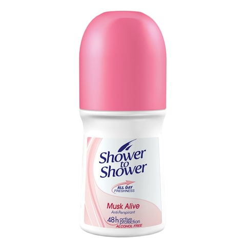 Shower To Shower Musk Alive Anti-Perspirant Roll On For Women 50ml