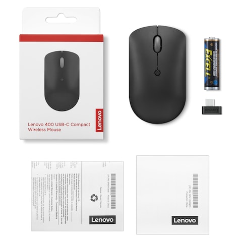 Lenovo 400 Wireless USB-C Compact Mouse Black