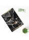 Lowha Decorative Acrylic Serving Tray With Gold Metal Handles And Marble Design 20x30 cm