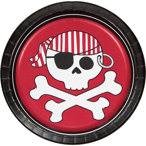 Pirate Parrty! 7in Round Lunch Plates Foil Boy