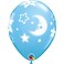 Baby Moon &amp; Stars 11in Pale Blue Latex Balloon 6 pcs
